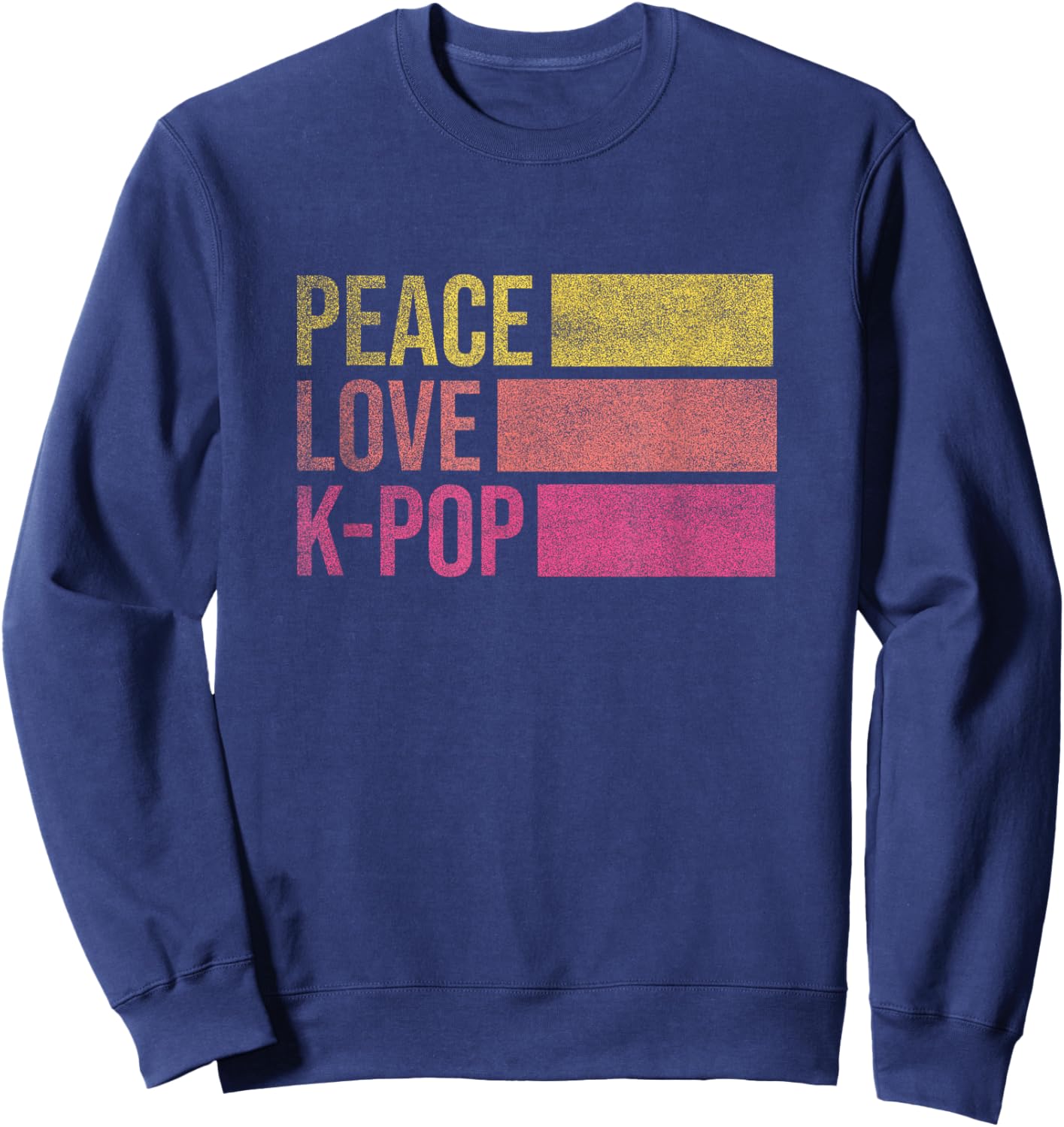Retro K-Pop For Teen Girls Women KPop And Peace Sweatshirt - Sweatshirt | Navy
