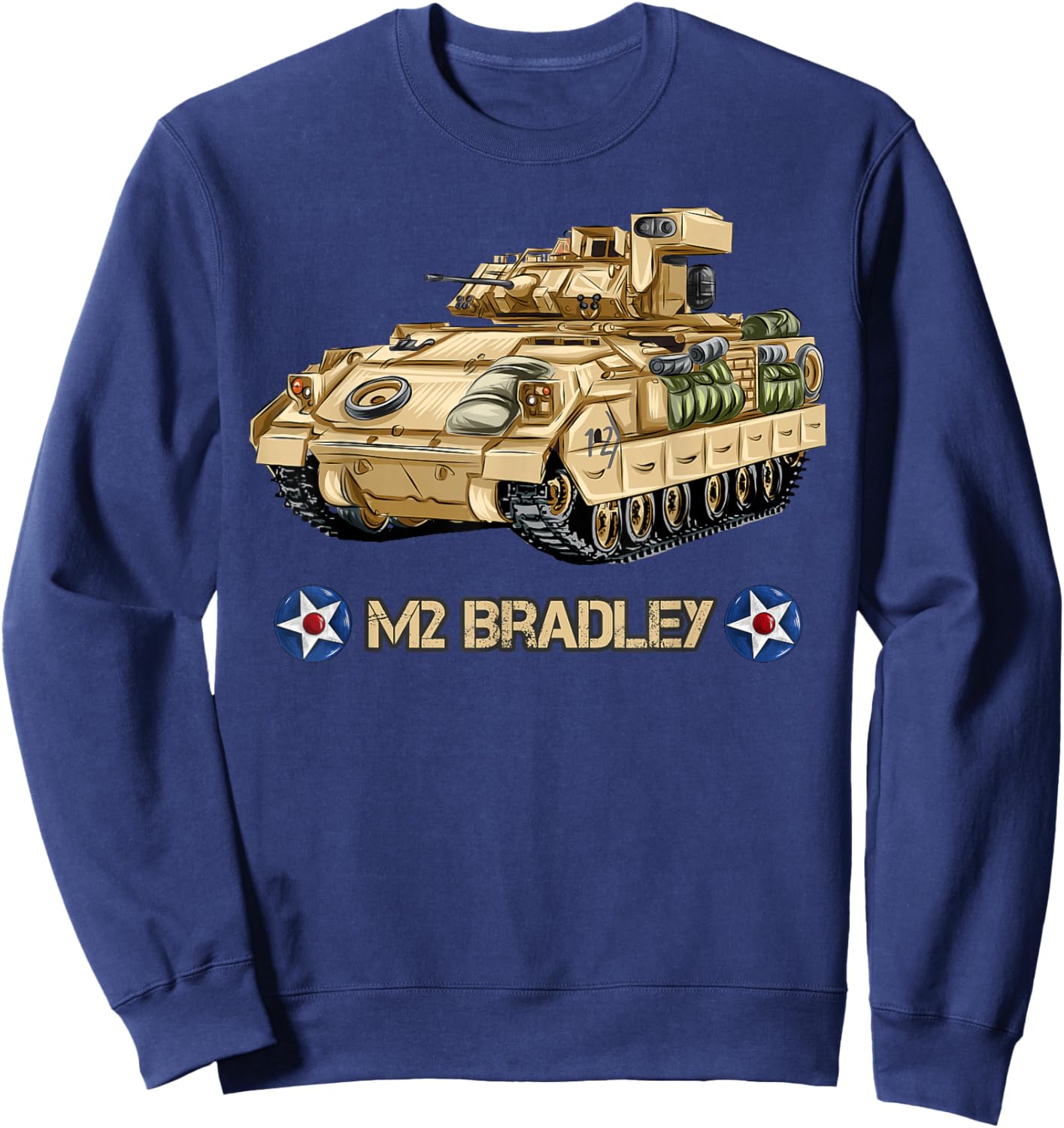 American Military Tank Vehicle IFV M2 Bradley Sweatshirt - Sweatshirt | Navy