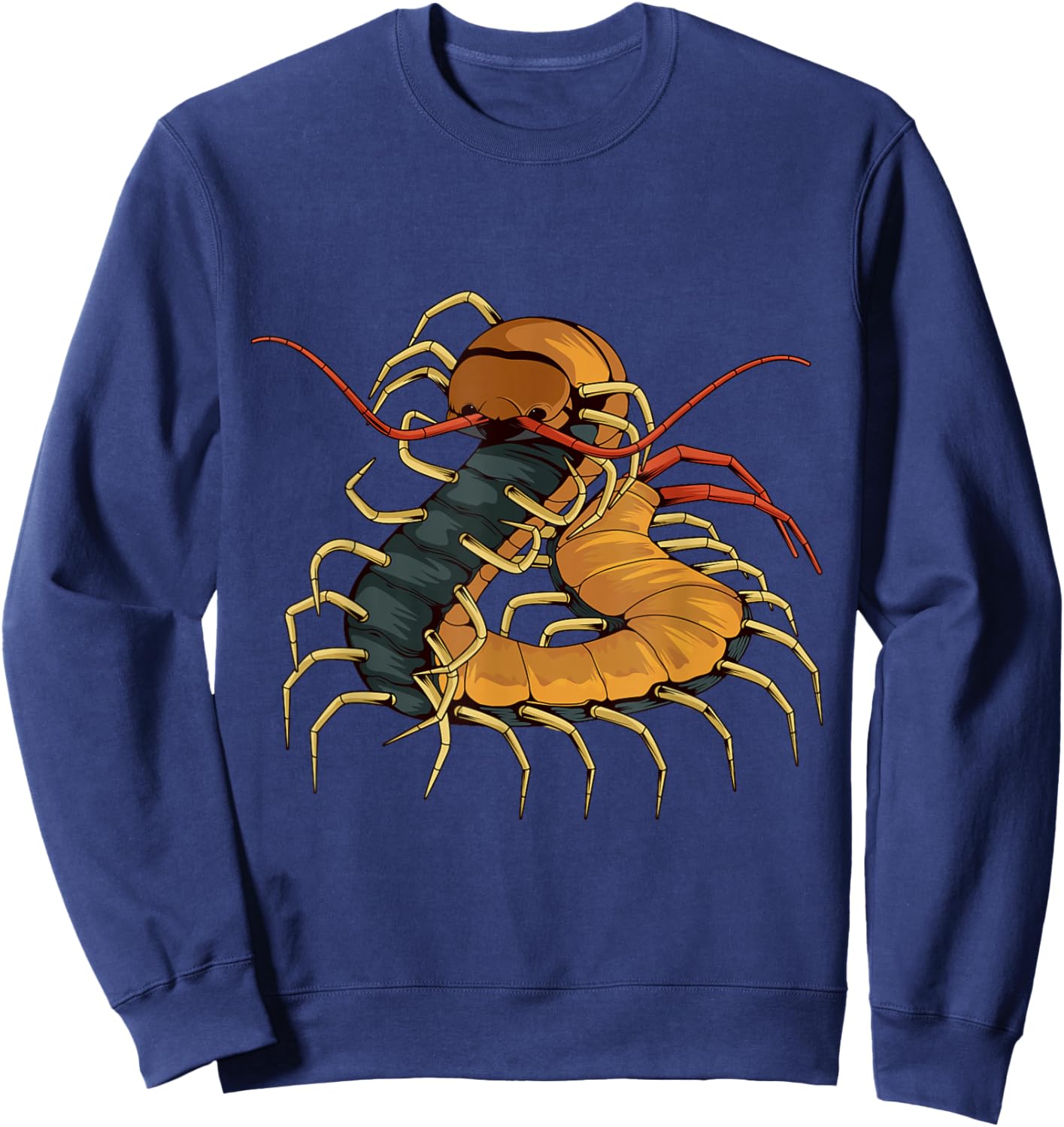 Centipede Art Design Illustration Insect Centipede Sweatshirt - Sweatshirt | Navy