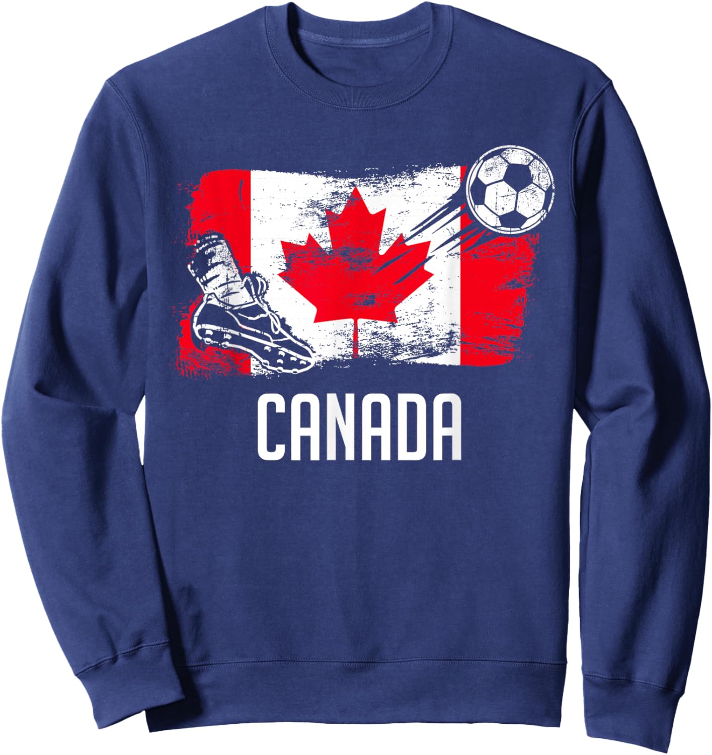 Canada Flag Jersey Canadian Soccer Team Canadian Sweatshirt - Sweatshirt | Navy