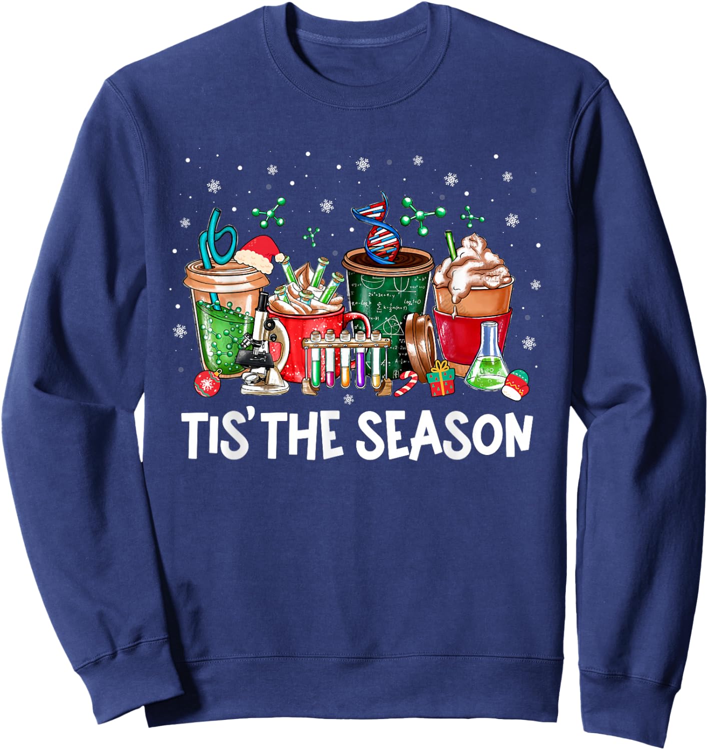 Lab Tech Laboratory Technician Christmas Xmas Tis The Season Sweatshirt - Sweatshirt | Navy