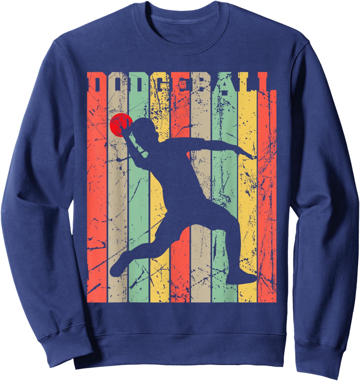Retro Dodgeball Player Ball Game Dodgeballer Sweatshirt - Sweatshirt | Navy