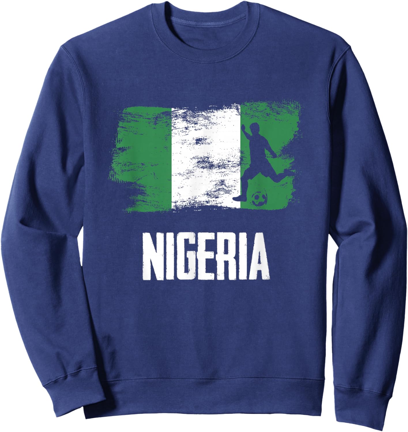 Nigeria Flag Jersey Nigerian Soccer Team Nigerian Sweatshirt - Sweatshirt | Navy