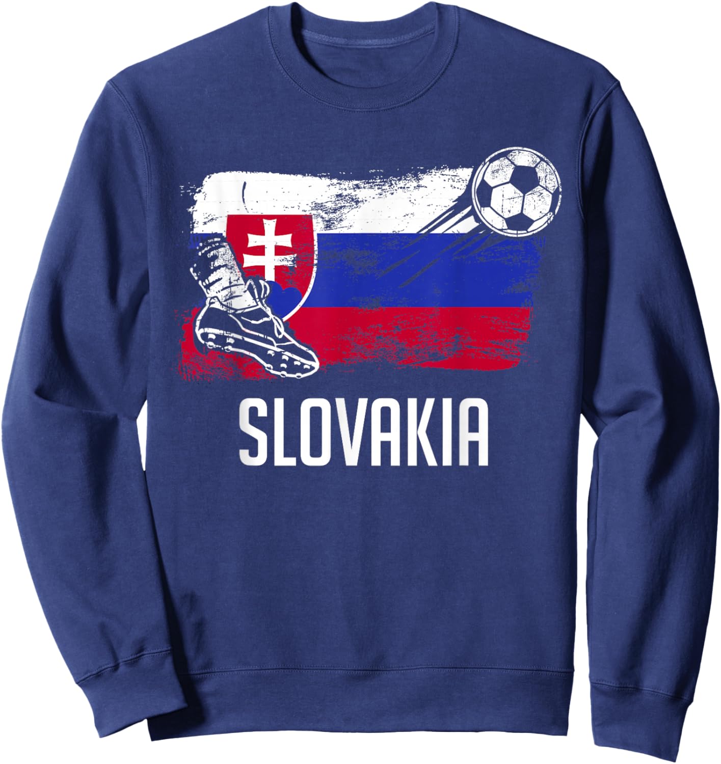 Slovakia Flag Jersey Slovak Soccer Team Slovak Sweatshirt - Sweatshirt | Navy
