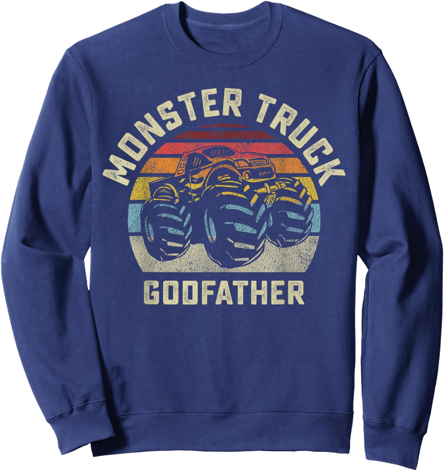 Monster Truck Godfather Vintage Retro Style Men Sweatshirt - Sweatshirt | Navy