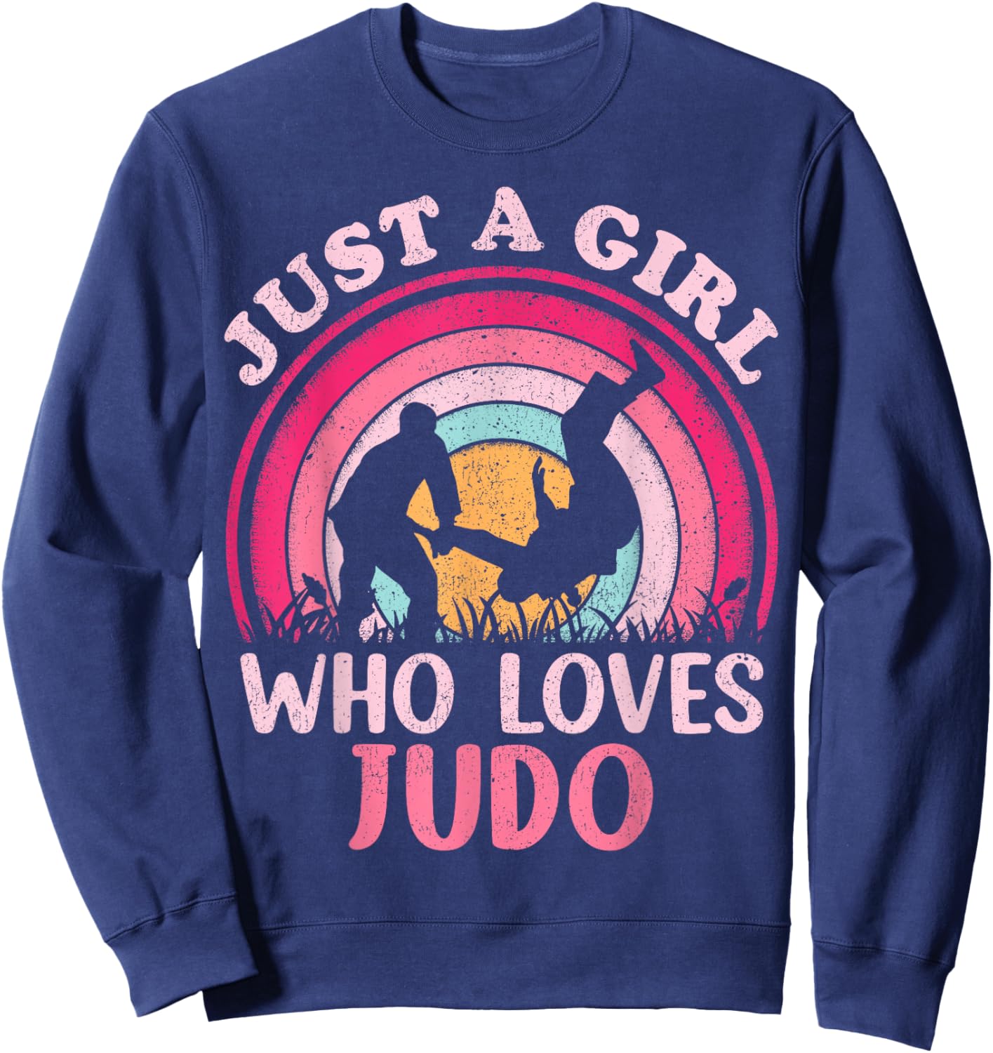 Judo Player Vintage Retro Just A Girl Who Loves Judo Sweatshirt - Sweatshirt | Navy