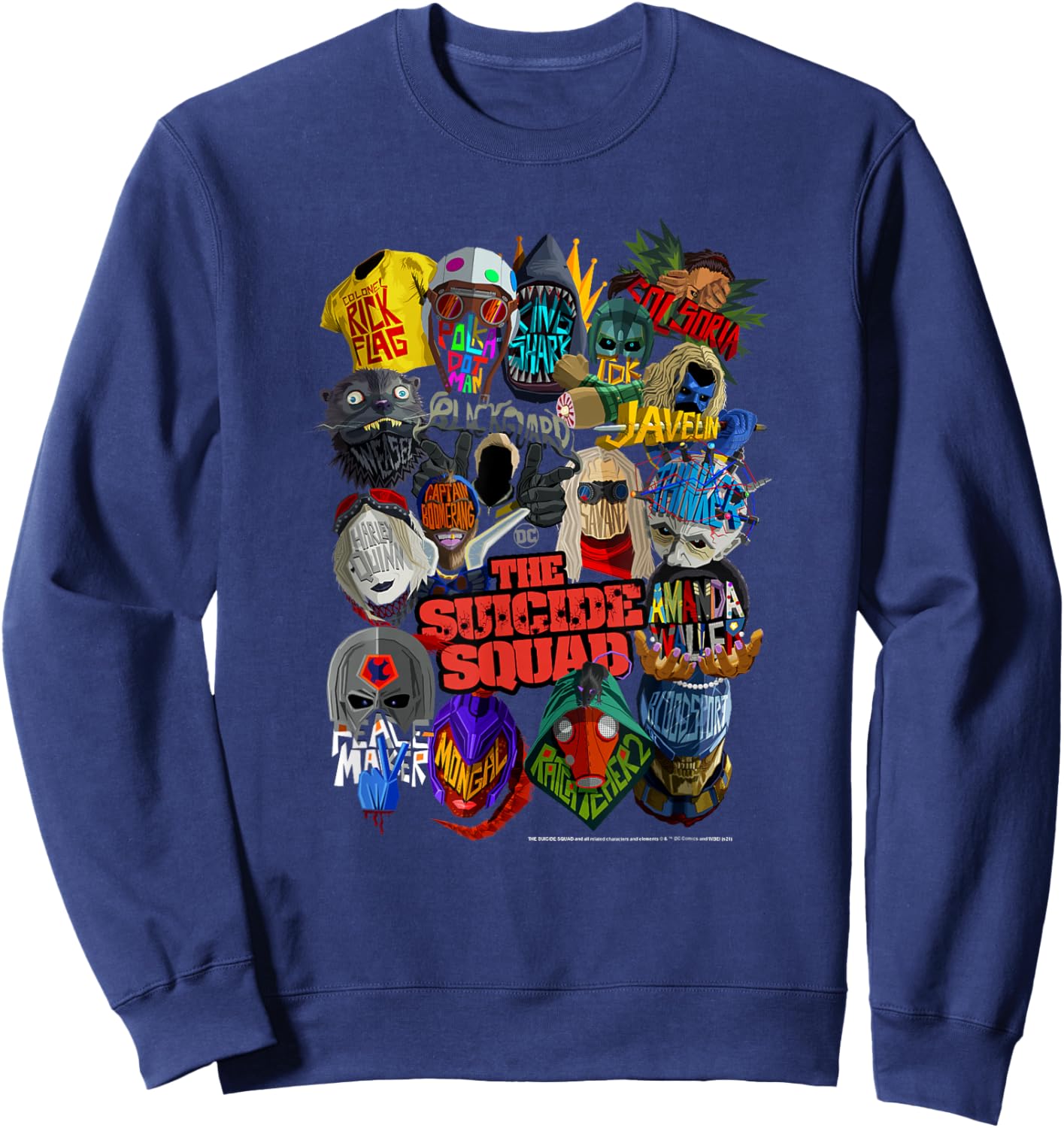 The Suicide Squad The Whole Squad Poster Sweatshirt - Sweatshirt | Navy