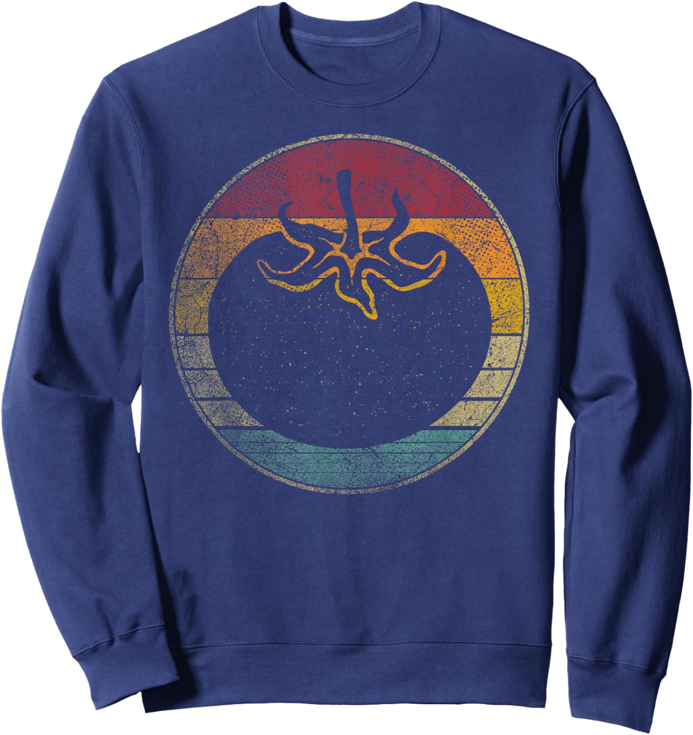 Tomato Food Cooking Chef Vintage Distressed Retro 70s Gift Sweatshirt - Sweatshirt | Navy