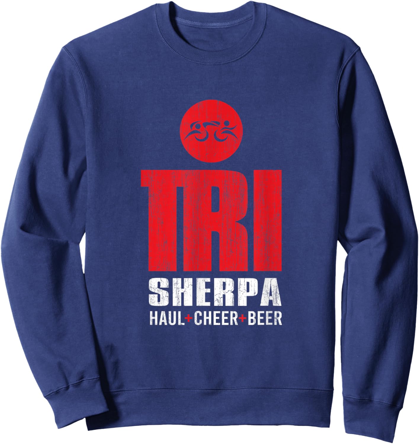 TRISHERPA Tri Sherpa Triathlete Triathlon Inspired Design Sweatshirt - Sweatshirt | Navy