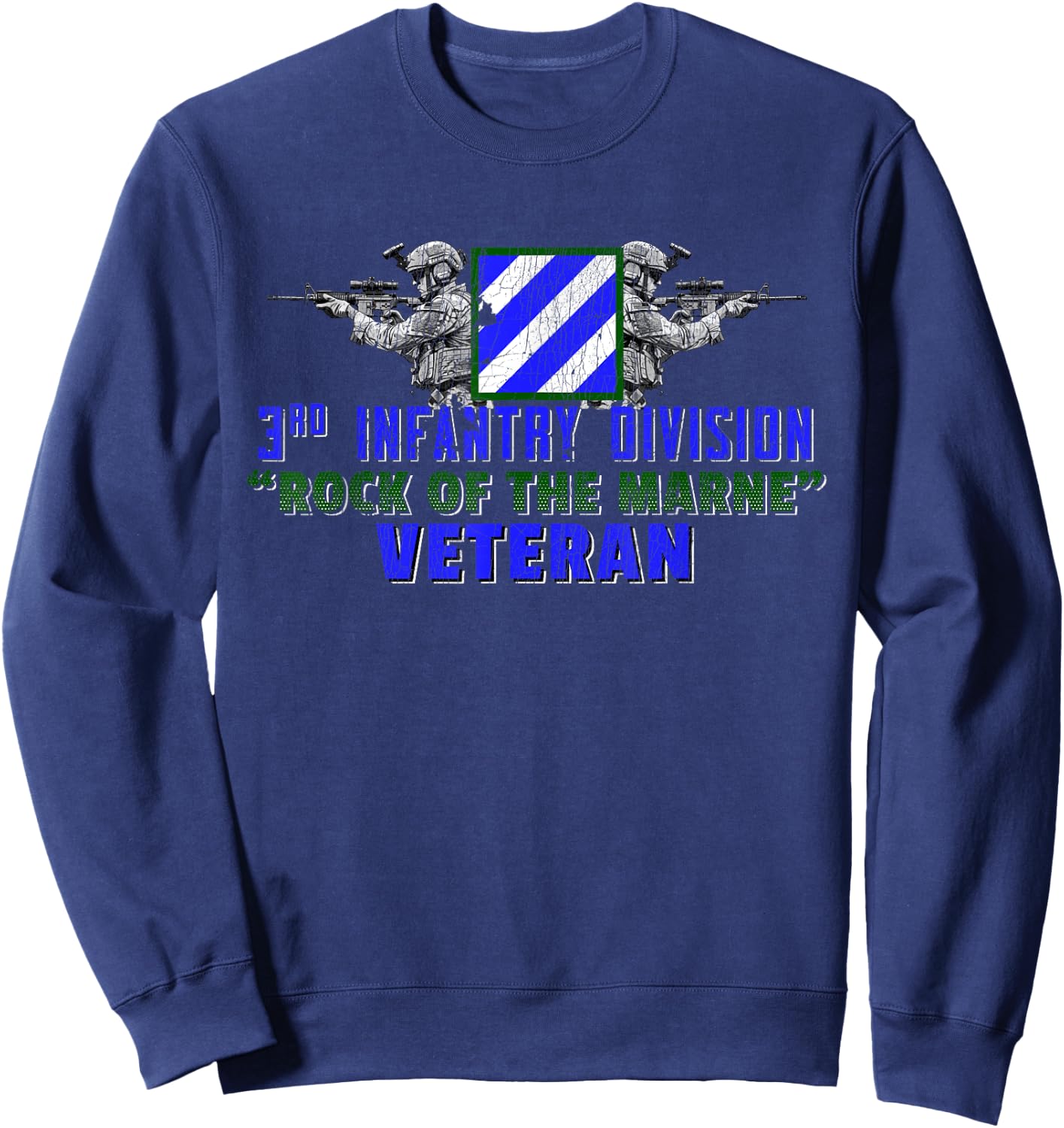 3rd Infantry Division 3ID Rock of the Marne Fort Stewart Sweatshirt - Sweatshirt | Navy