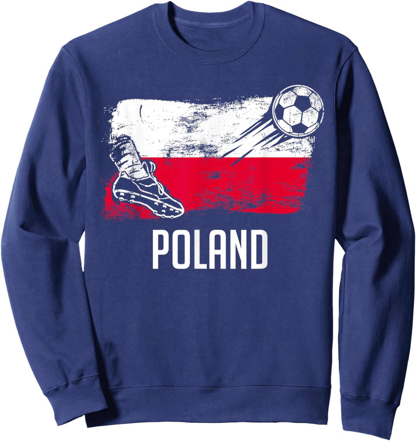 Poland Flag Jersey Polish Soccer Team Polish Sweatshirt - Sweatshirt | Navy
