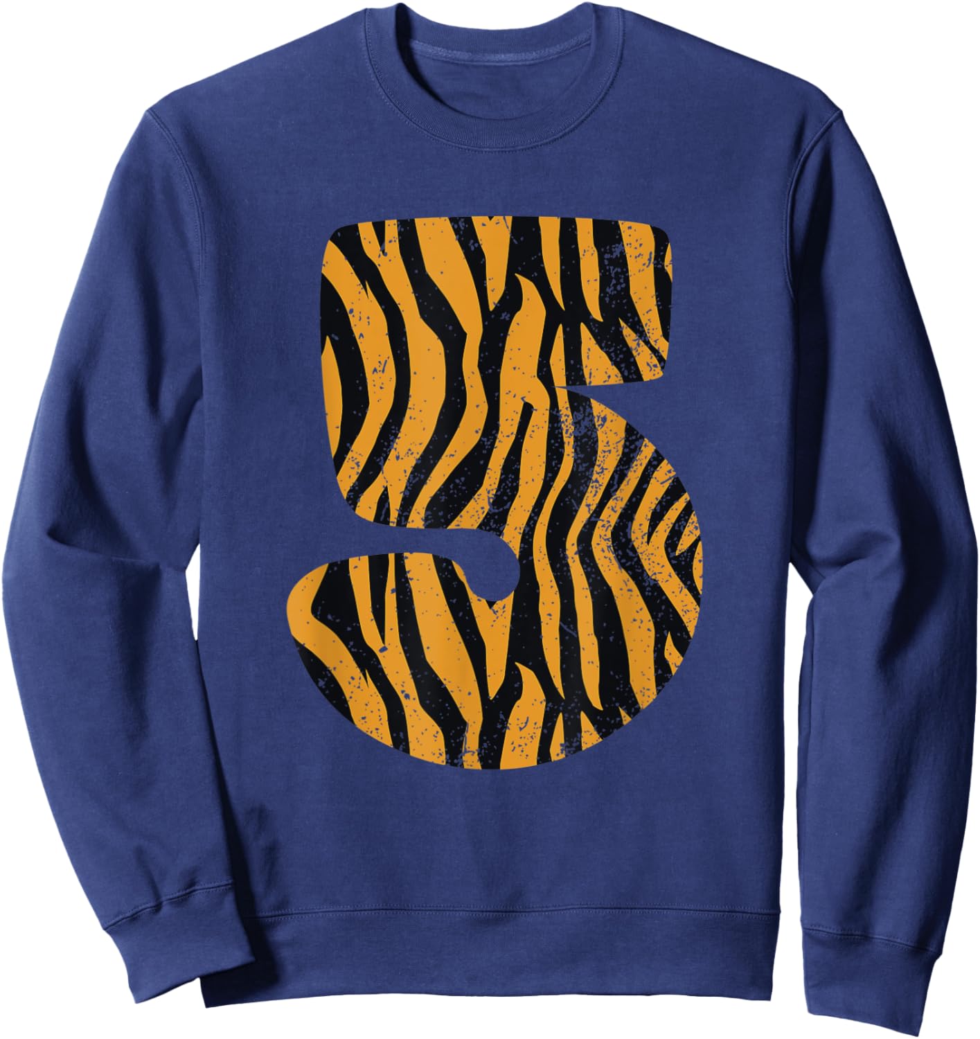 5 Years Old Tiger Themed - Tiger 5th Birthday Party Sweatshirt - Sweatshirt | Navy