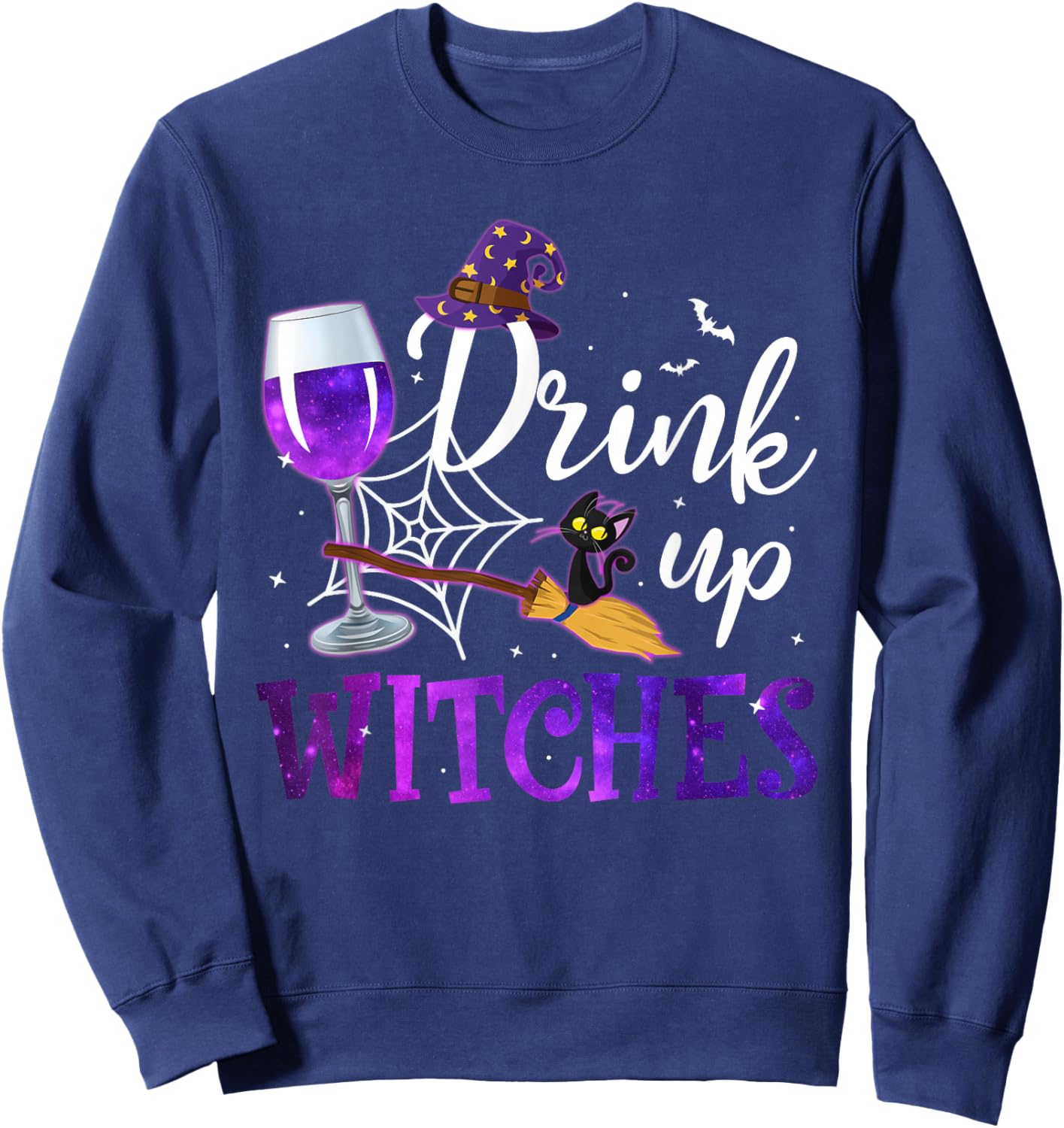 Funny Halloween Hat Drink Up Witches Funny Drink Up Witches Sweatshirt - Sweatshirt | Navy