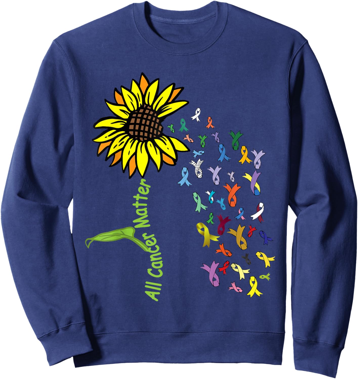 All Cancer Matters Awareness Day Ribbon Sweatshirt - Sweatshirt | Navy