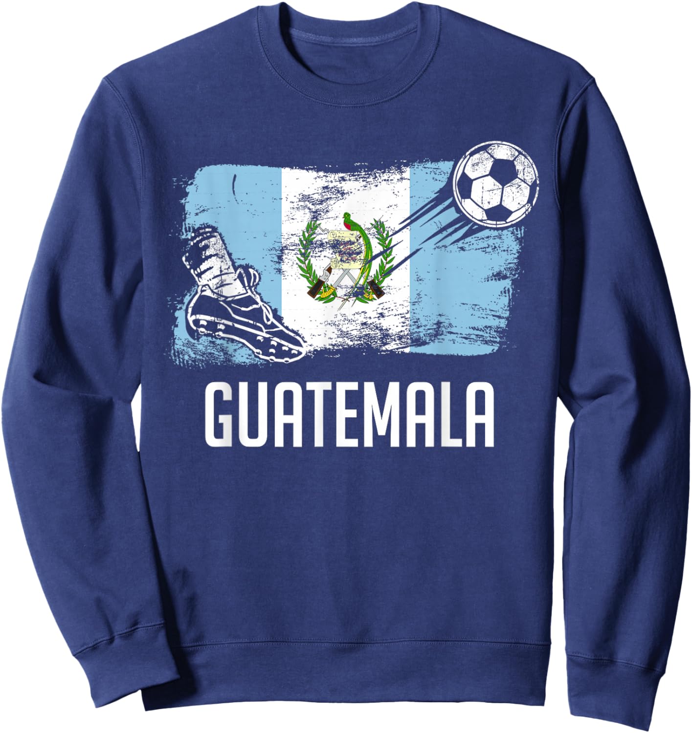 Guatemala Flag Jersey Guatemalan Soccer Team Guatemala Sweatshirt - Sweatshirt | Navy