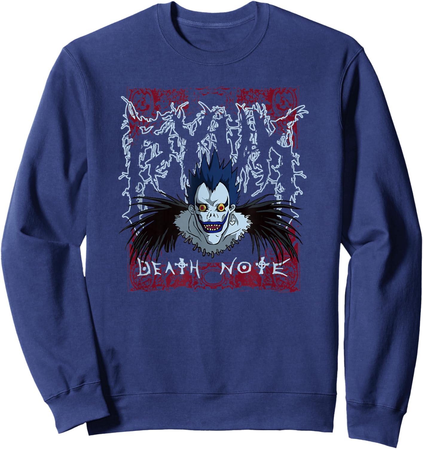 Death Note Heavy Metal Shinigami Ryuk Anime Sweatshirt - Sweatshirt | Navy