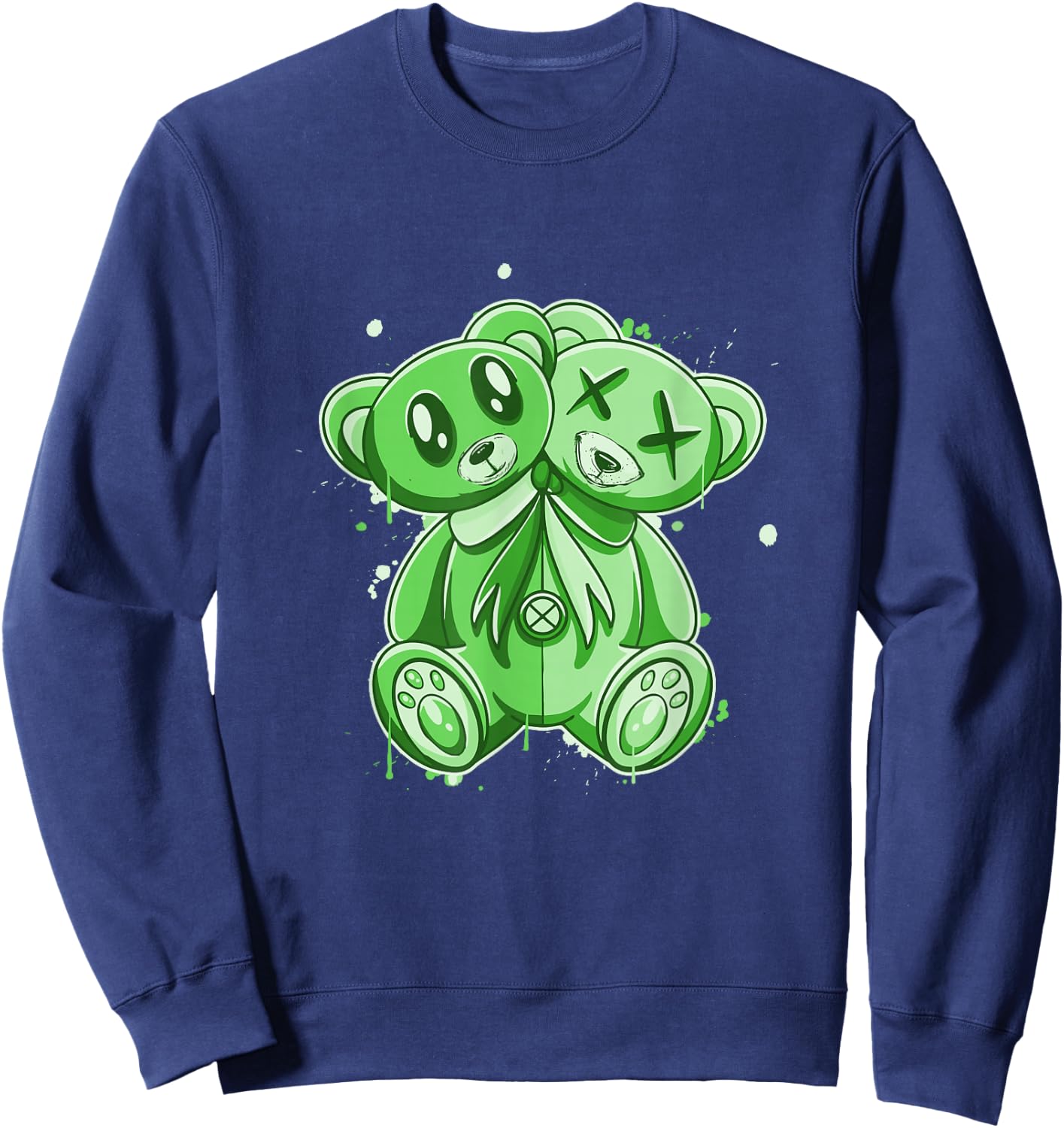 Green I'm My own Evil Twin Green Color Graphic Sweatshirt - Sweatshirt | Navy
