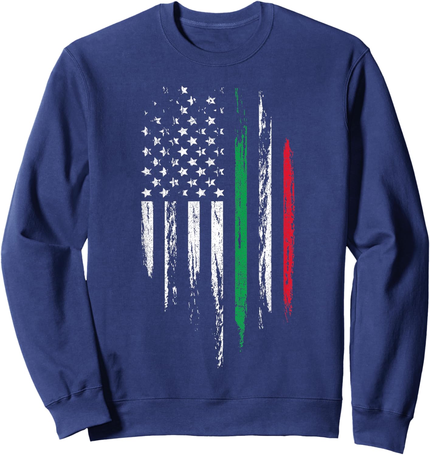 Italian American Flag Combo Italy USA Italia Patriotic Gift Sweatshirt - Sweatshirt | Navy