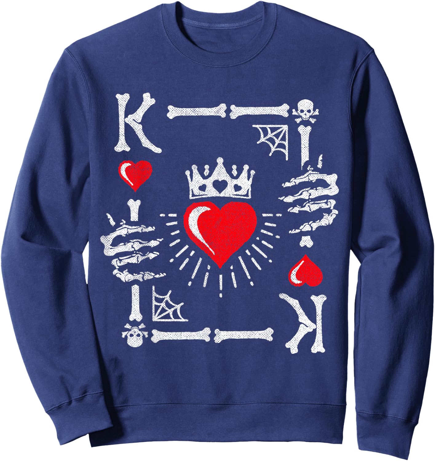 King of Hearts Card Costume - Halloween King of Hearts Sweatshirt - Sweatshirt | Navy