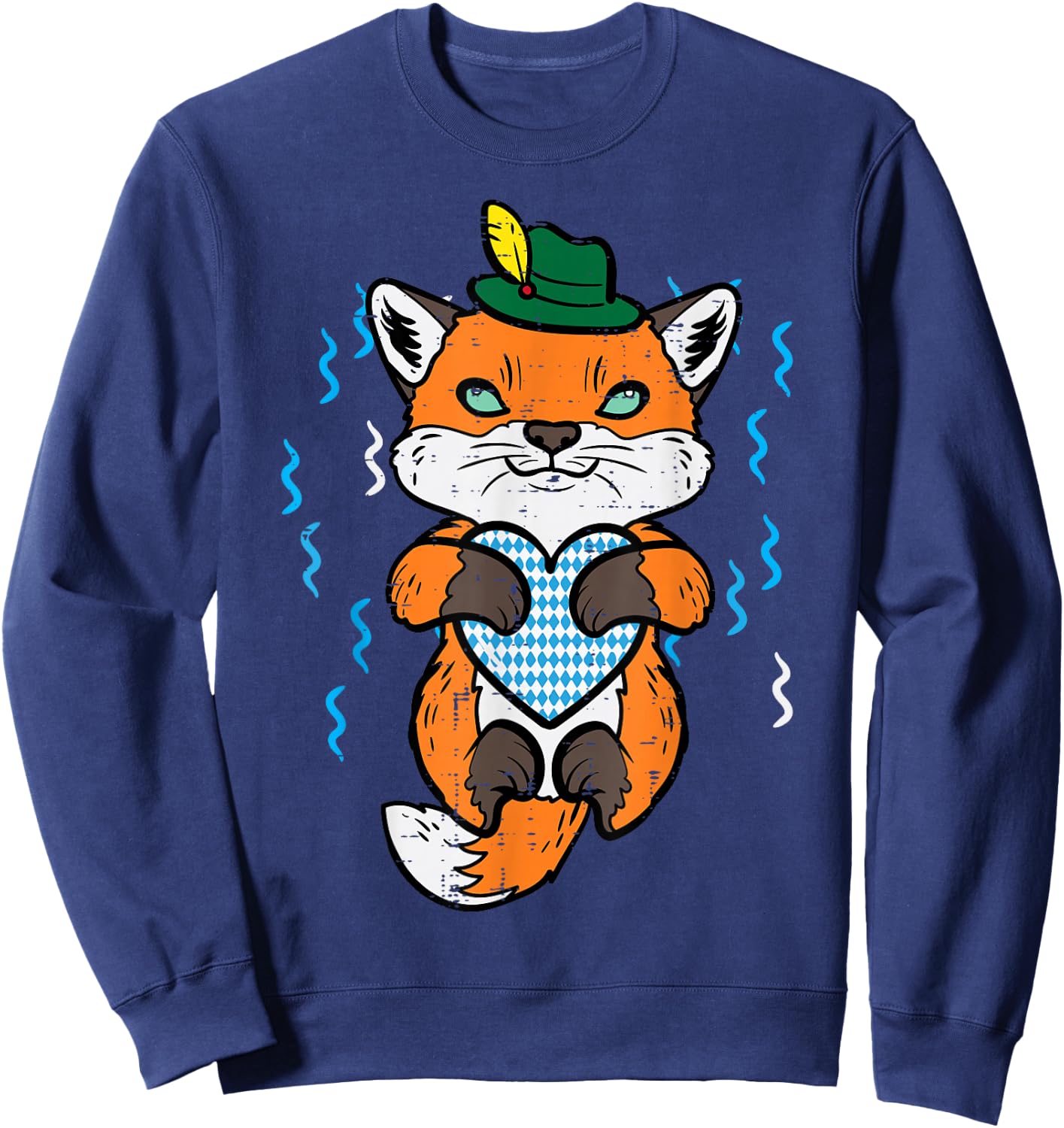 Oktoberfest Fox German Bavarian Girls Boys Kids Women Men Sweatshirt - Sweatshirt | Navy