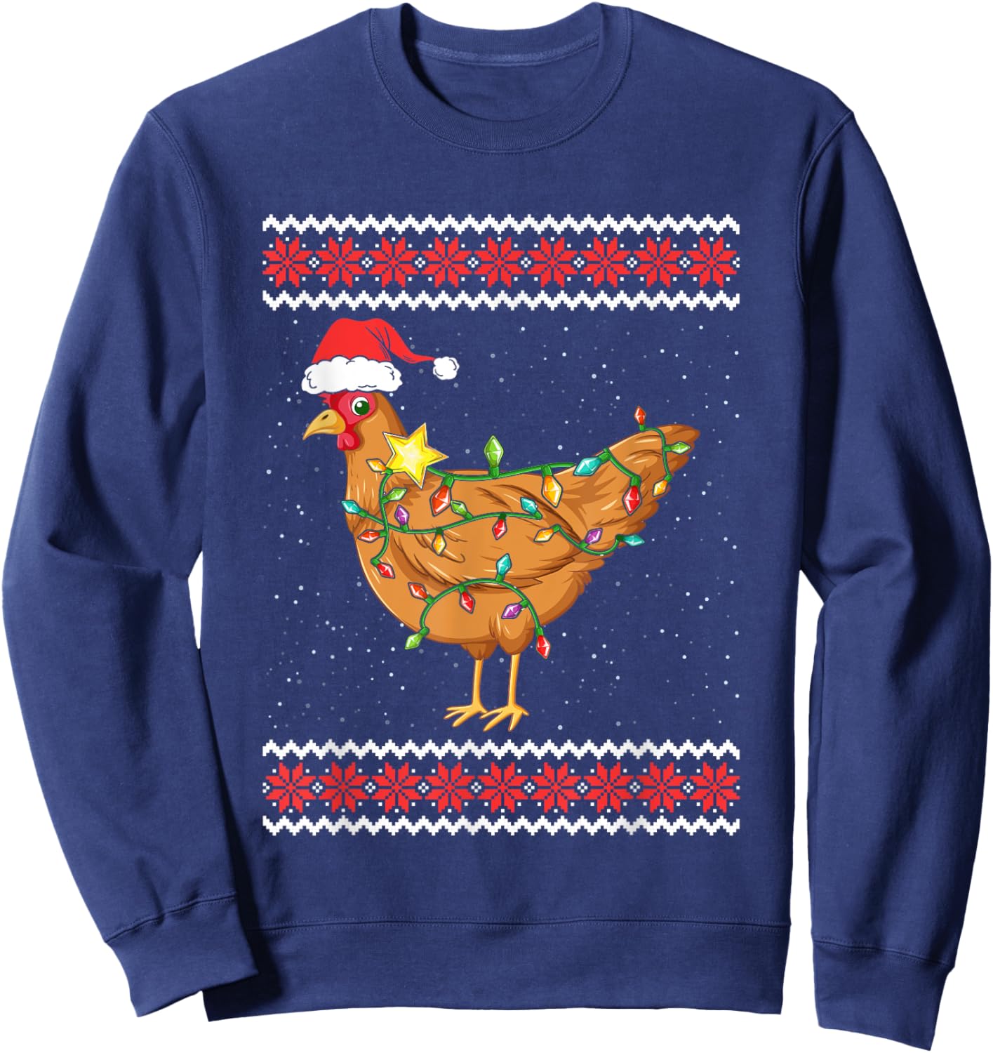 Hen Christmas Ugly Christmas Sweater Funny Chicken Sweatshirt - Sweatshirt | Navy