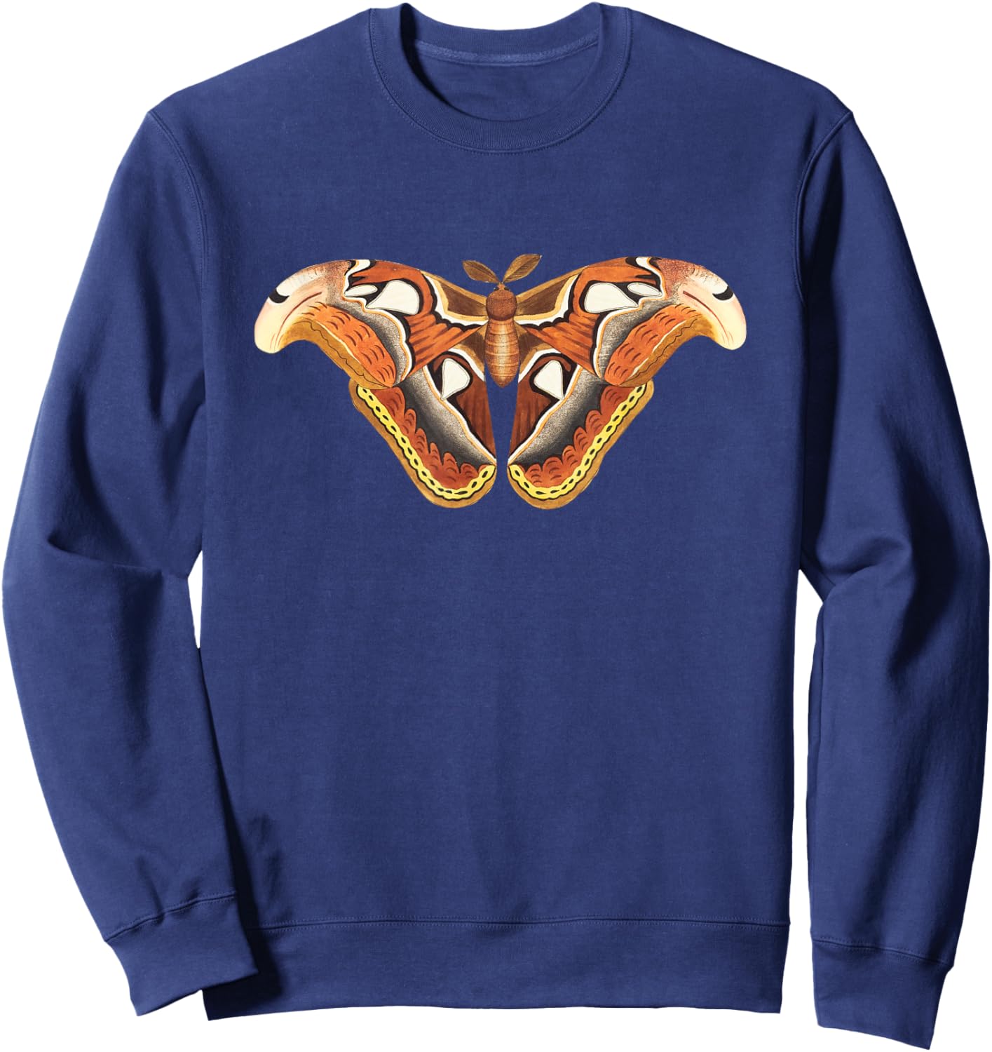 Atlas Moth Butterfly Insect Illustration & Women Sweatshirt - Sweatshirt | Navy