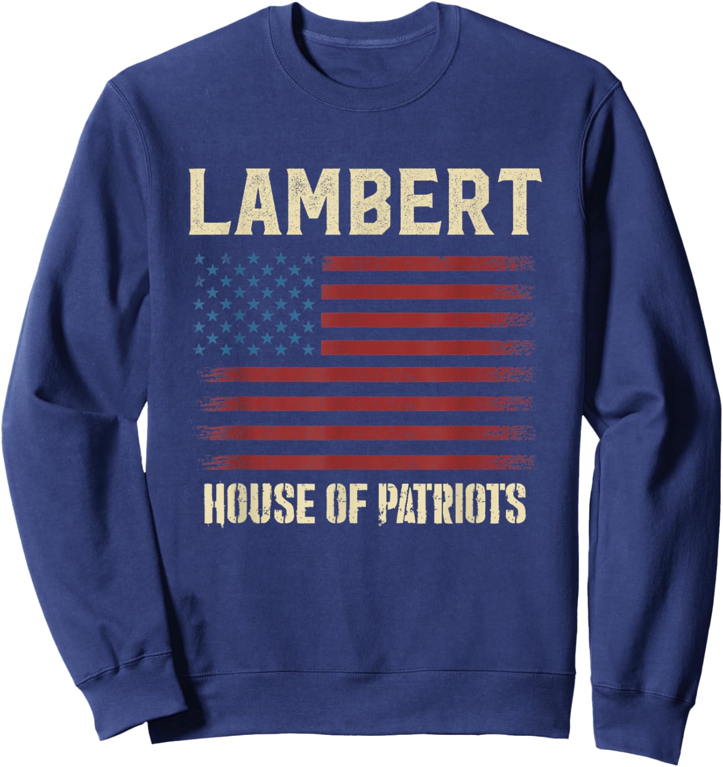 LAMBERT Last Name Surname American Flag Family Sweatshirt - Sweatshirt | Navy