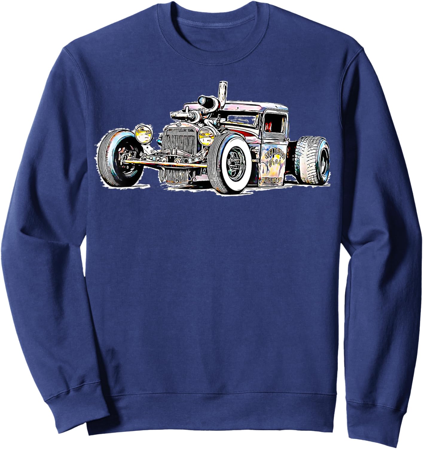 Rust Bucket Outline Rat Rod Hot Rod Diesel Sweatshirt - Sweatshirt | Navy