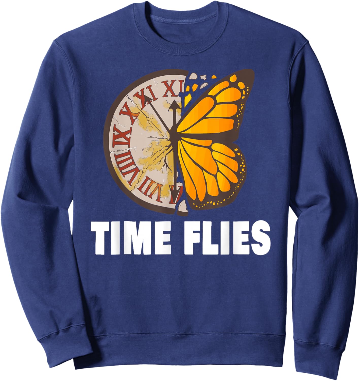 Time flies Sweatshirt - Sweatshirt | Navy