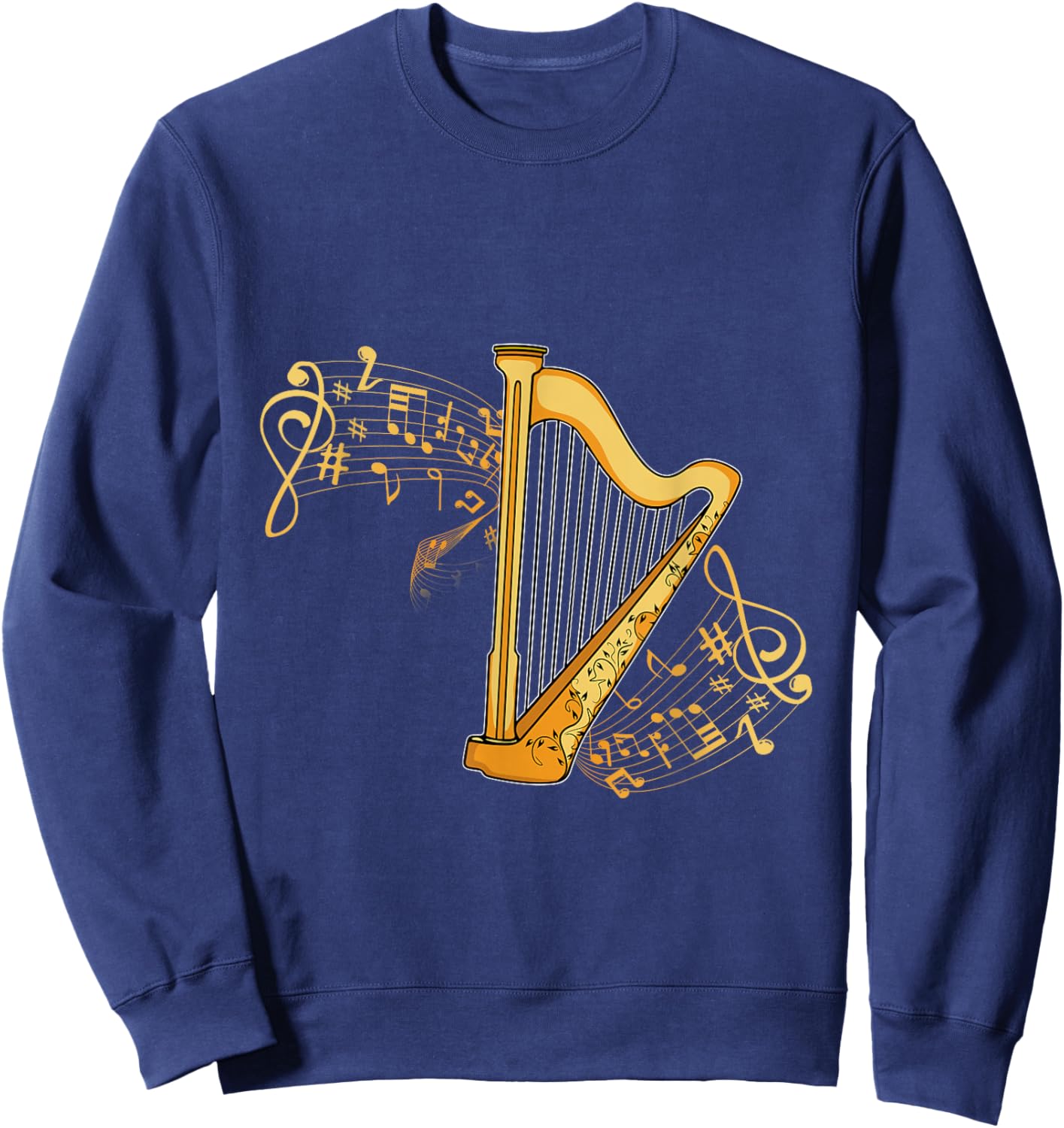Harp Player Girls Harpist Women Men Music Harp Sweatshirt - Sweatshirt | Navy