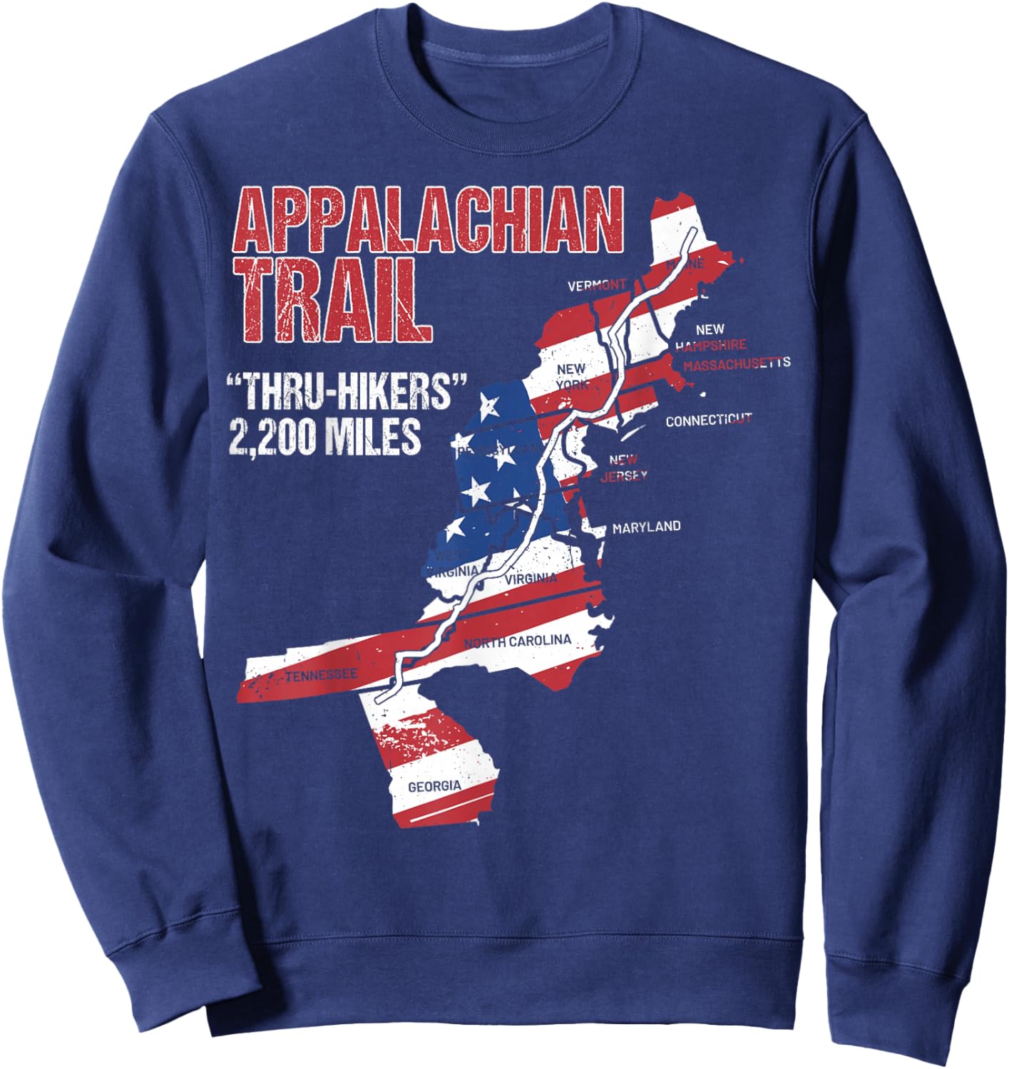 Thruh Hikers, Appalachian Trail Hiking Sweatshirt - Sweatshirt | Navy