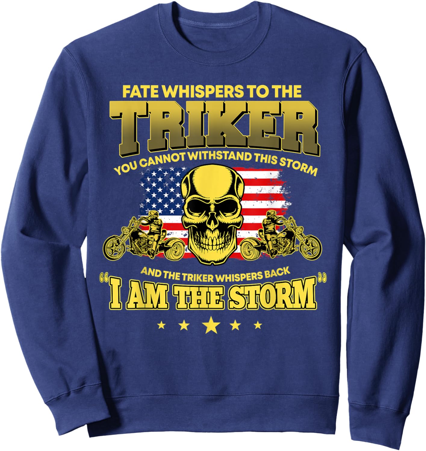 American Trike Motorcycle Lover USA Triker Biker Sweatshirt - Sweatshirt | Navy