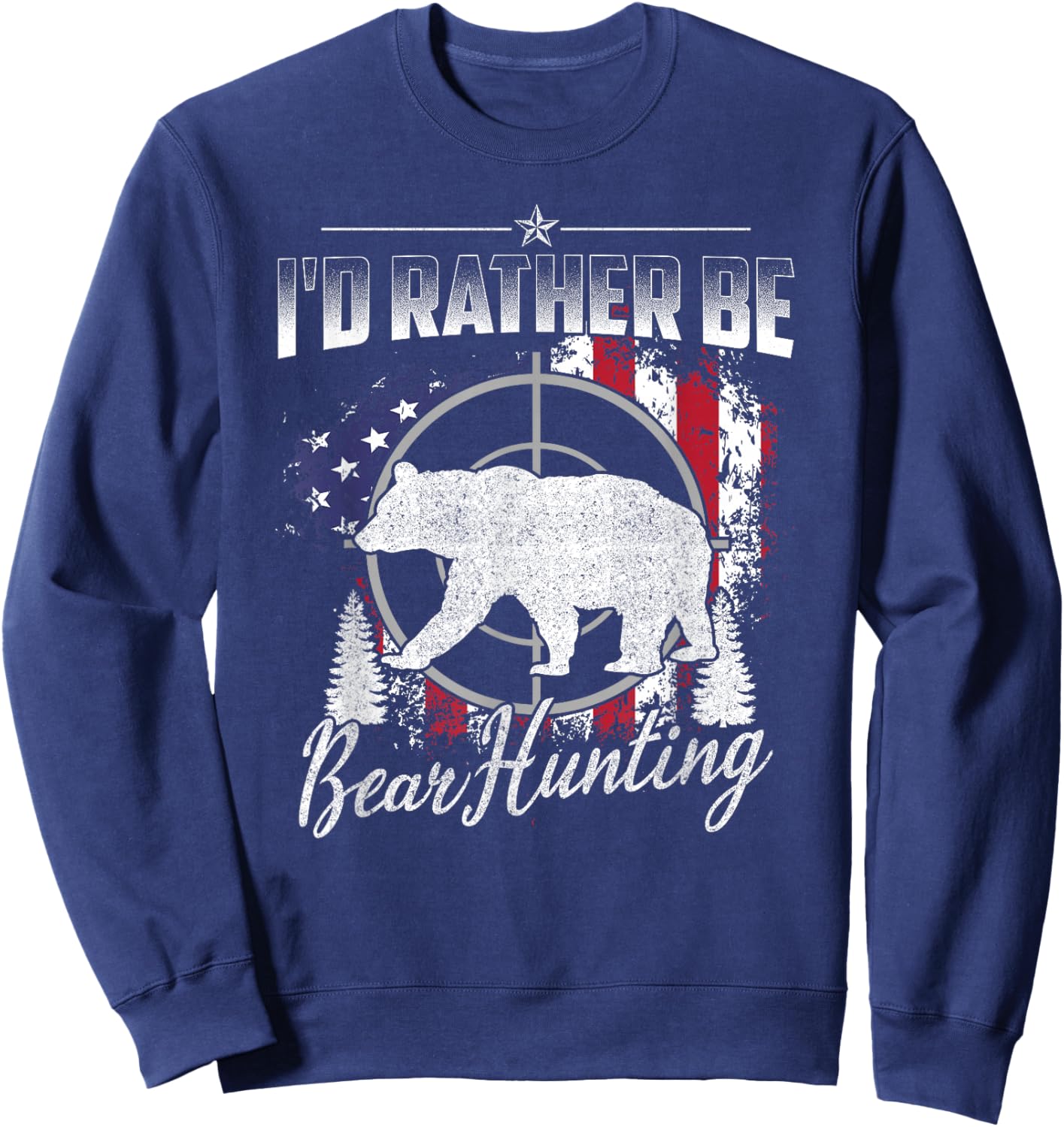 Funny Hunting Lover Graphic and Men Bear Hunters Sweatshirt - Sweatshirt | Navy