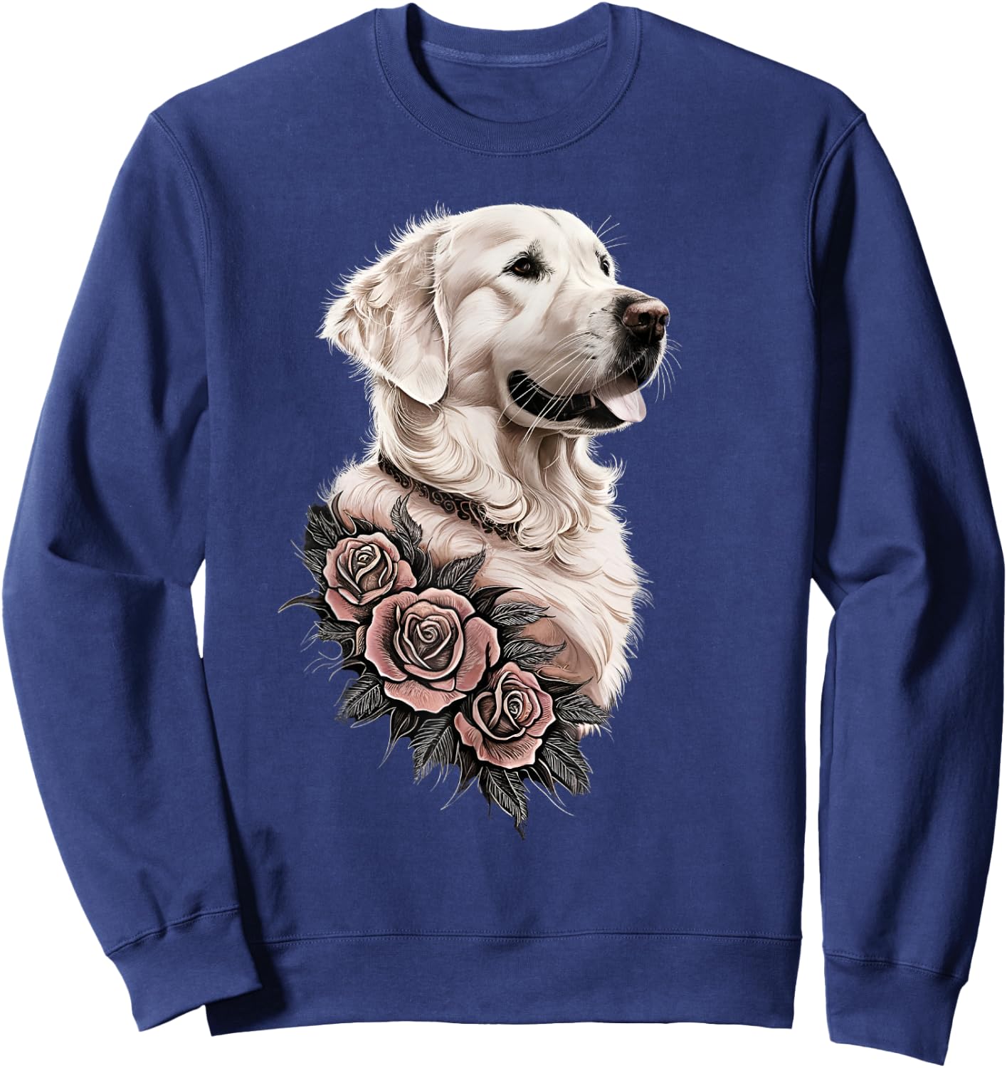 White English Cream Golden Retriever Dog Men Kids Sweatshirt - Sweatshirt | Navy