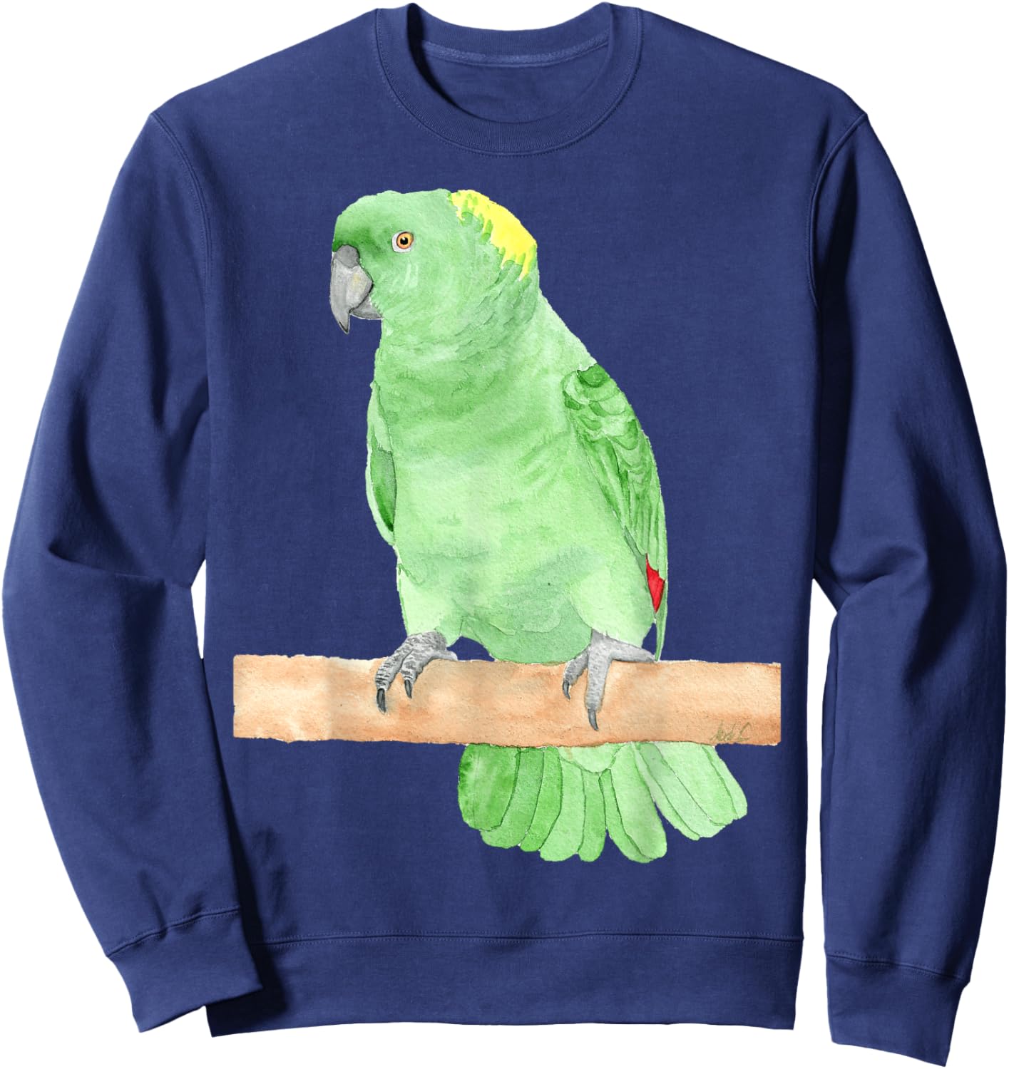 Yellow-naped amazon watercolor parrot Sweatshirt - Sweatshirt | Navy