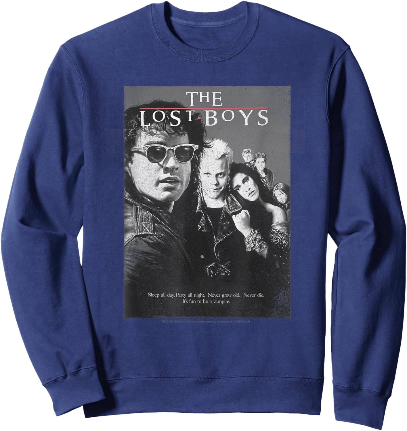 Lost Boys Group Shot Black & White Movie Poster Sweatshirt - Sweatshirt | Navy