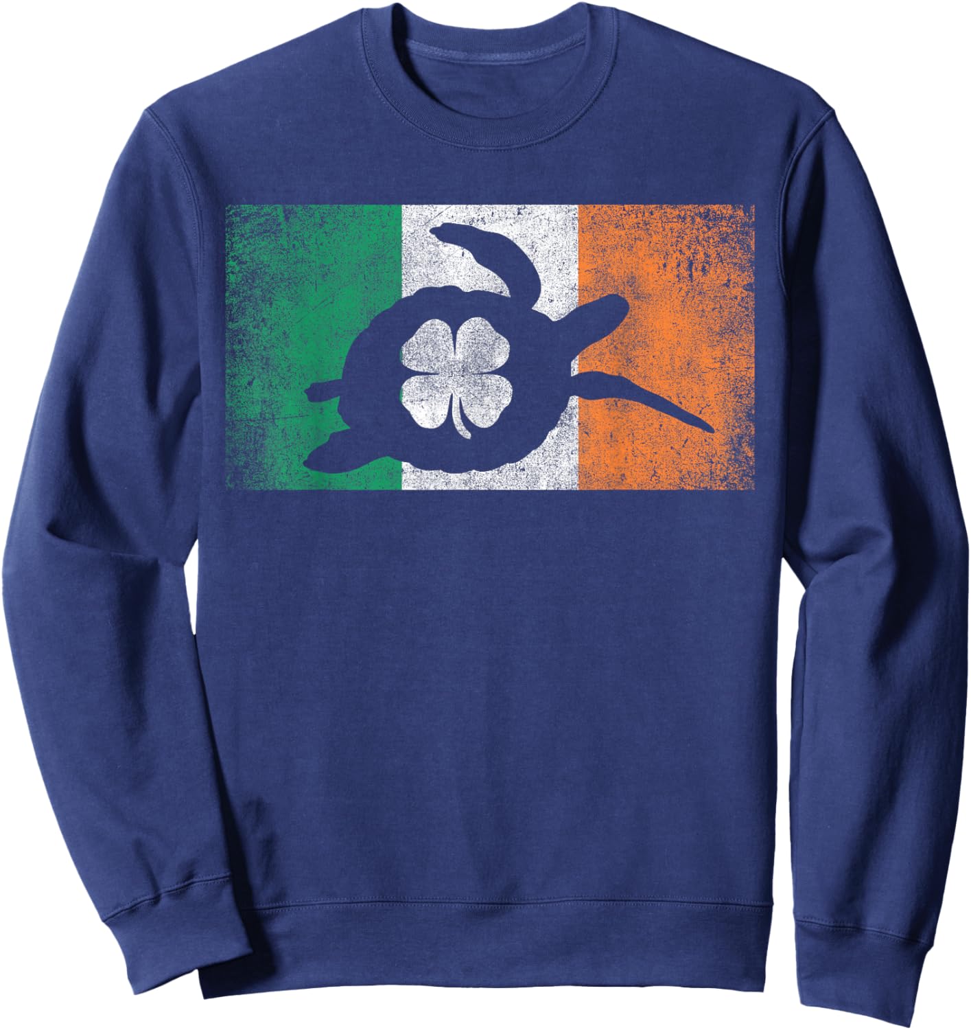 Sea Turtle St. Patrick's Day Irish Flag Ireland Saint Paddys Sweatshirt - Sweatshirt | Navy