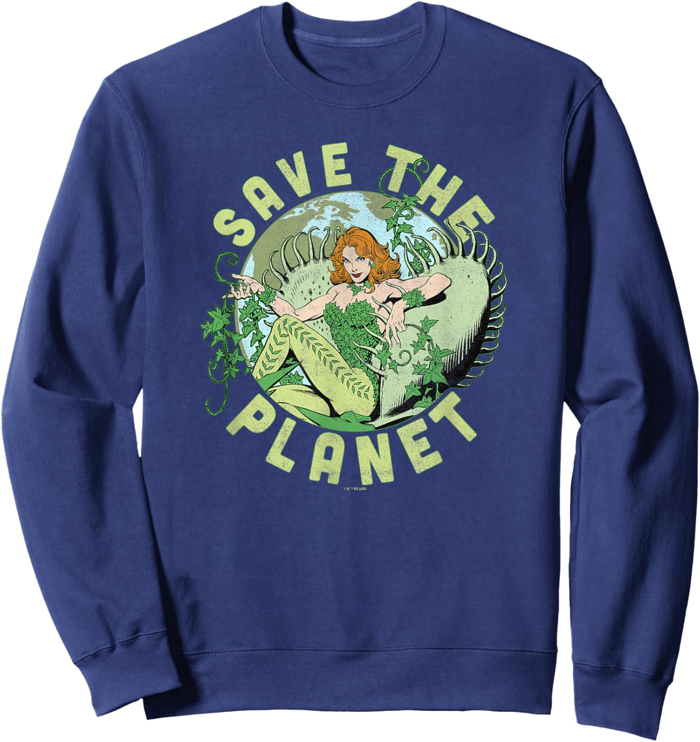 DC Comics Poison Ivy Save The Planet Earth Day Poster Small Sweatshirt - Sweatshirt | Navy