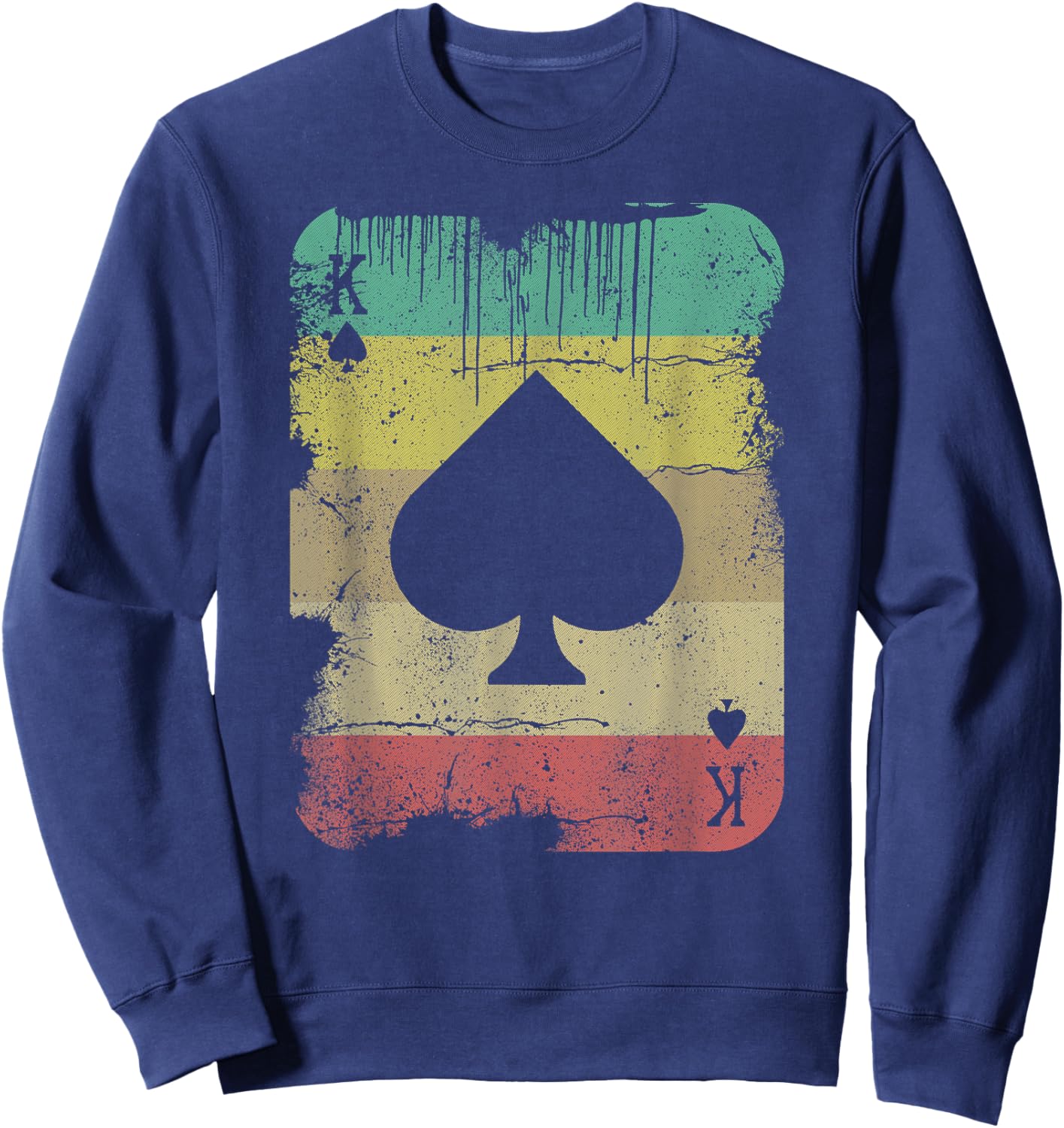 Retro Poker Texas Hold'Em King Of Spades - Vintage Poker Sweatshirt - Sweatshirt | Navy