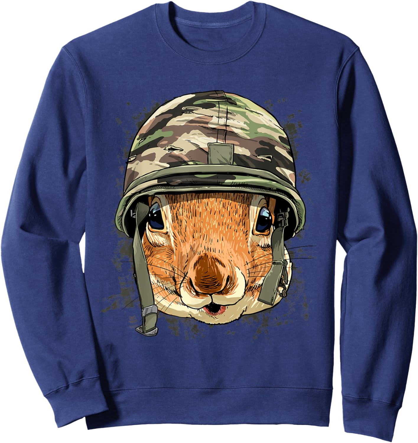 Squirrel Soldier Veteran Army Squirrel Rodent Animal Lover Sweatshirt - Sweatshirt | Navy