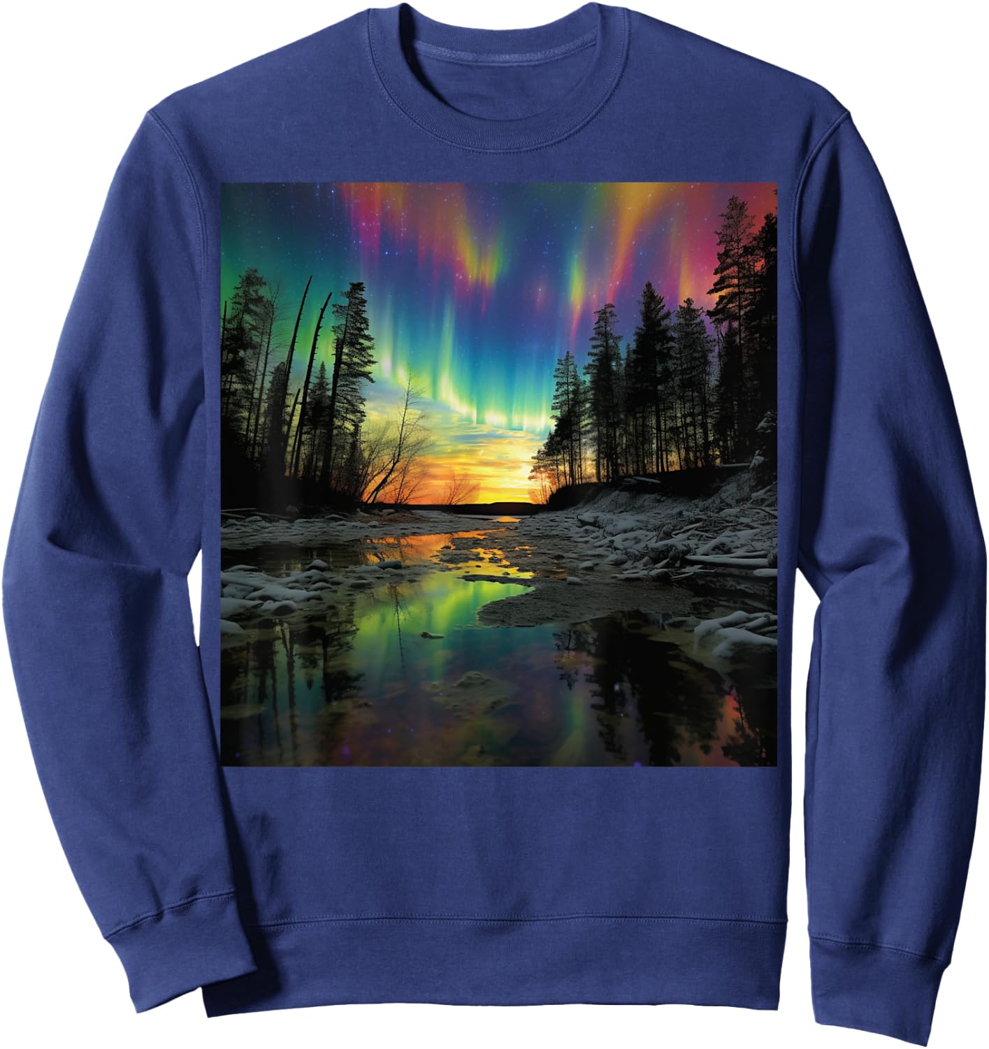 Minnesota Vacay Northern Lights Camping Hiking Souvenir Sweatshirt - Sweatshirt | Navy