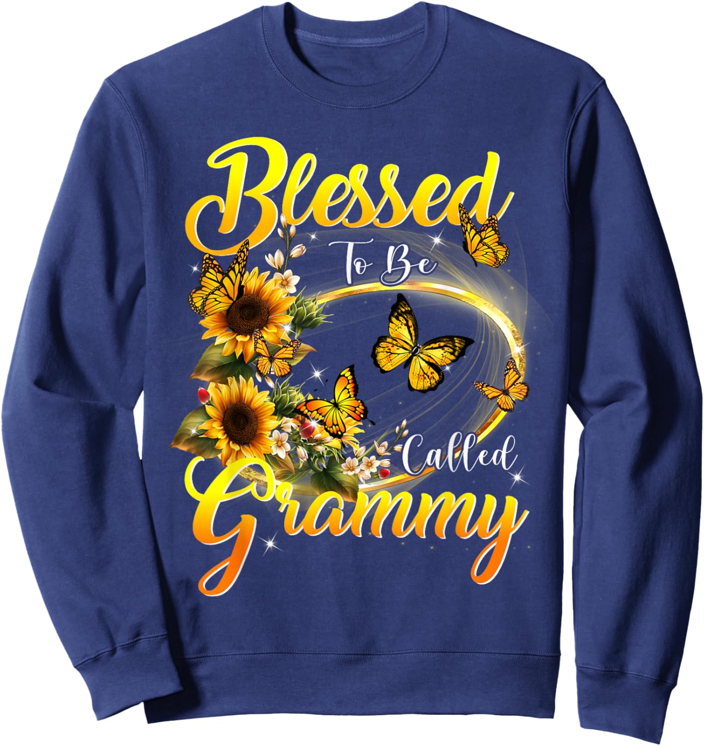 Blessed to be called Grammy Shirt Sunflower Lovers Grandma Sweatshirt - Sweatshirt | Navy