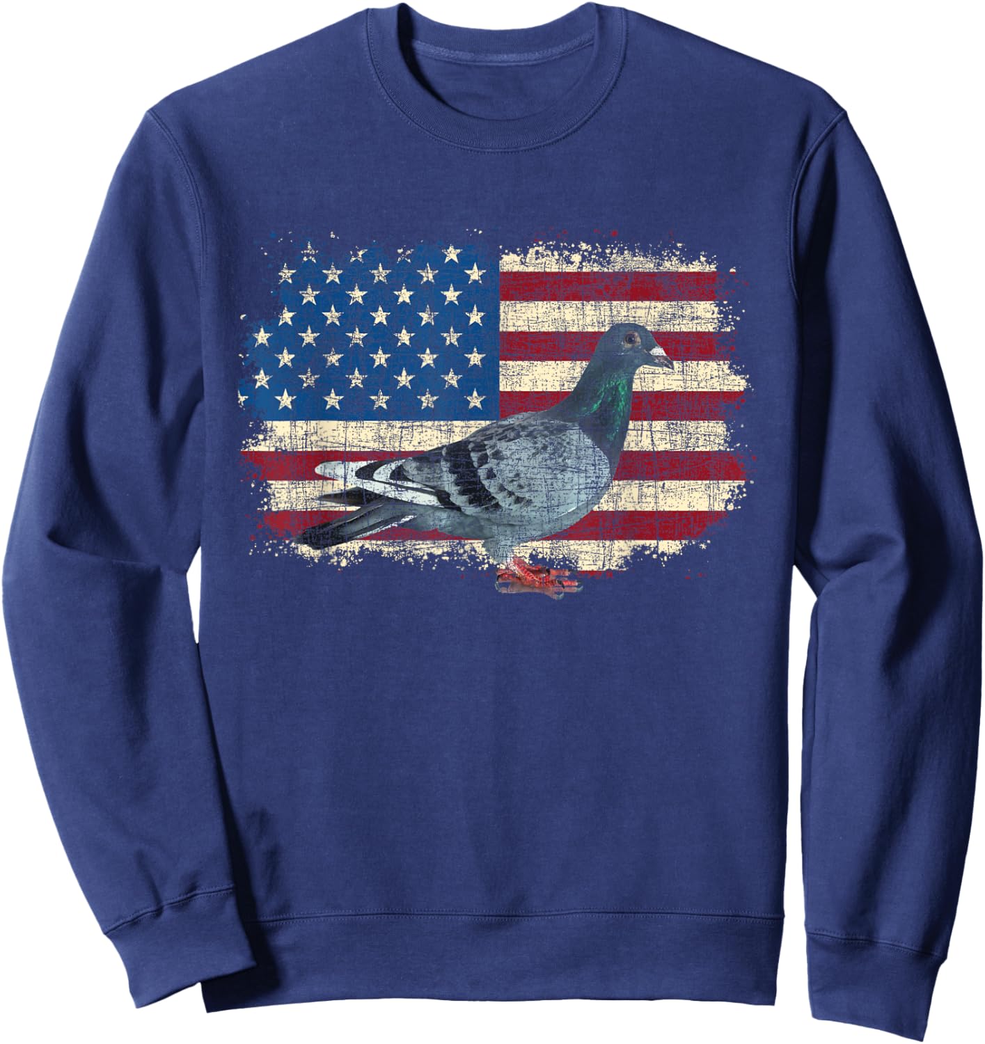 Patriotic Pigeon - 4th Of July Fourth Pigeon Breeder Racing Sweatshirt - Sweatshirt | Navy