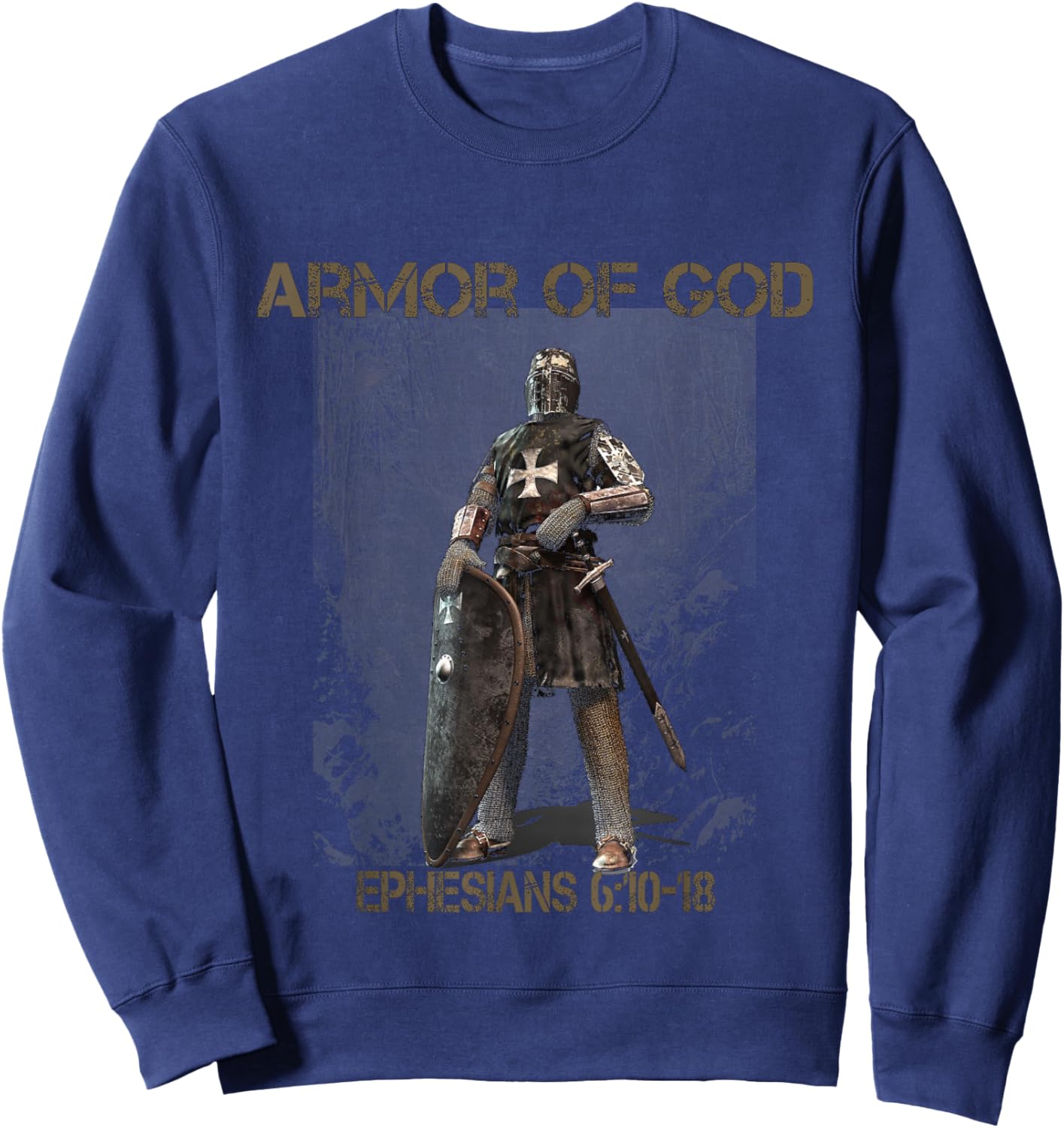Christian T S Bible Verse T S Scripture T S Armor of God T Sweatshirt - Sweatshirt | Navy