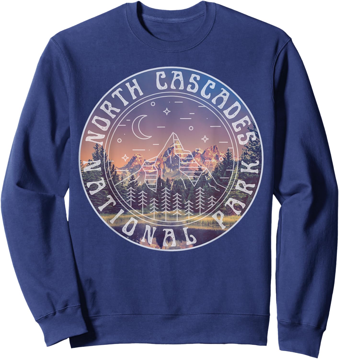 North Cascades National Park Washington Mountains Hiking Sweatshirt - Sweatshirt | Navy