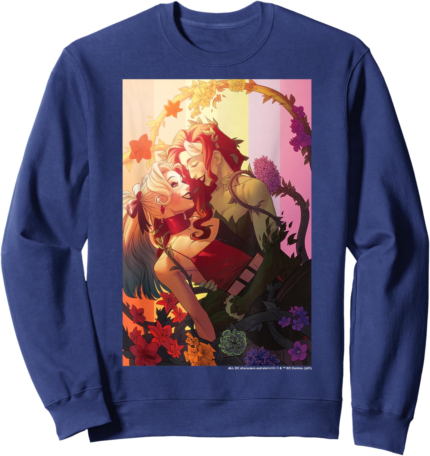 DC Comics Pride Harley Quinn & Poison Ivy Intertwined Sweatshirt - Sweatshirt | Navy