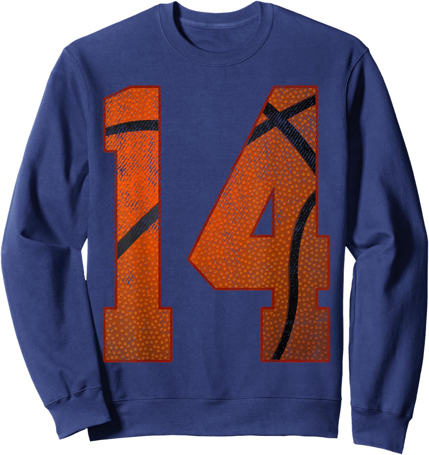 14th Birthday Party Fourteen 14 Year Old Basketball Bday Boy Sweatshirt - Sweatshirt | Navy