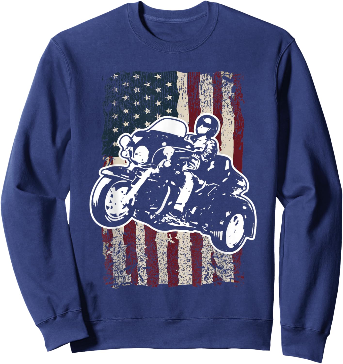 Triker Motorcycle America Trike Biker Gift Sweatshirt - Sweatshirt | Navy