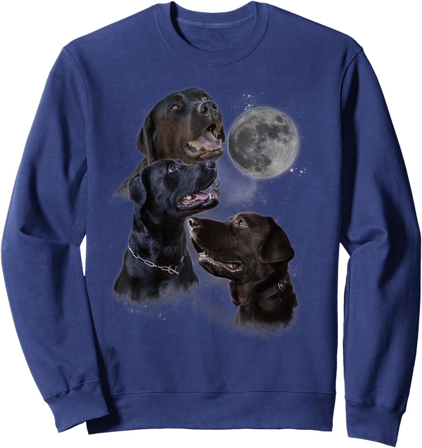 Howling at the Moon Shirt - Funny Labrador Retriever Sweatshirt - Sweatshirt | Navy