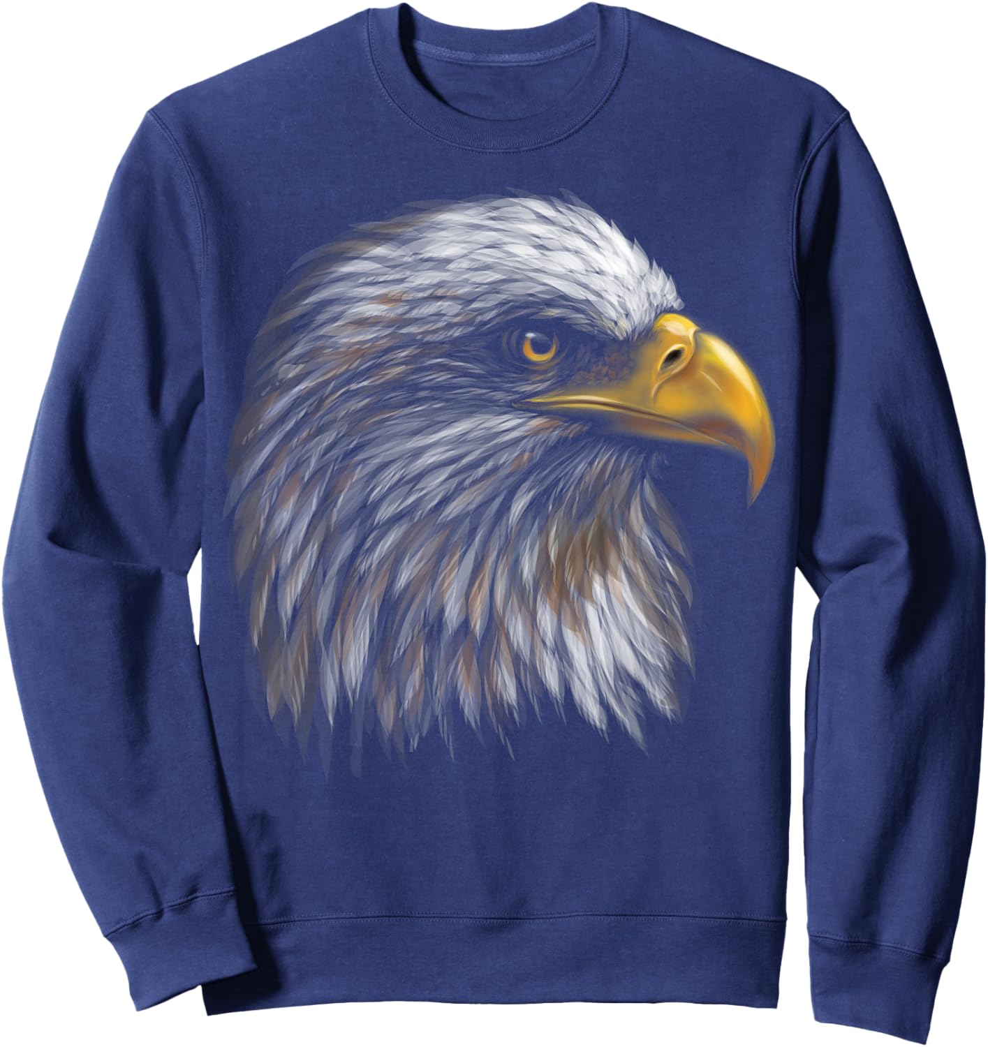 Cute Bald Eagle Head Black Art for Lovers of Eagles Birds Sweatshirt - Sweatshirt | Navy